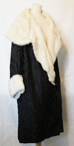 Brocade and Fur Evening Coat 1920s