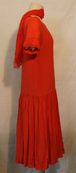 Red Chiffon Dress 1920s