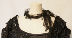 Black Net Beaded Scarf